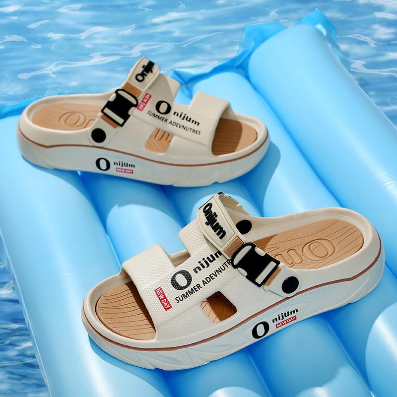 Men's Sandals and Slippers Summer Thick-soled Home Non-slip Wear-resistant Deodorant Fashion Beach Slippers