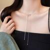 Silver Bow Tassel Pull-Out Necklace: 2025 Trendy & Elegant Clavicle Chain