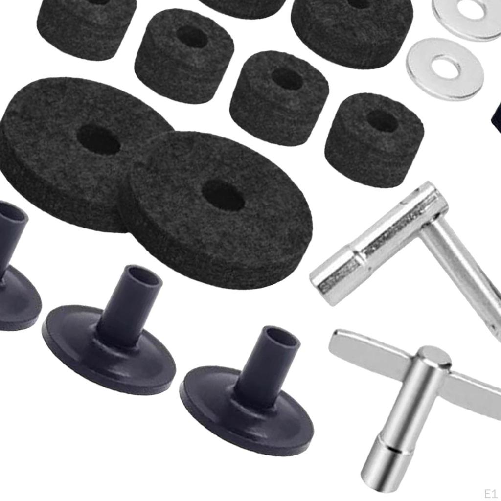 23 Piece Cymbal Parts Set with Wing Nuts and Drum Key, Stand Sleeve for Drums