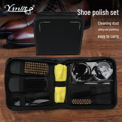 Set per la cura delle scarpe in pelle Yingte: Lucido da scarpe, Olio per la manutenzione e Spazzola per pelle nera