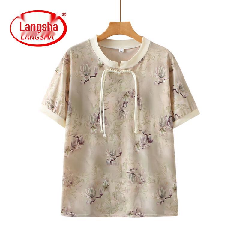 Lansha New Chinese Style Short Sleeve T-shirt 3XL