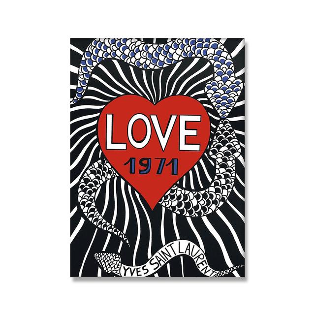 Nordic Style Modern Love Exhibition Poster Wall Art  Canvas Painting Simple Love Living Room Home Decoration Painting No Frame
