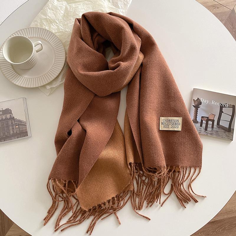 31Colors Fashion Cashmere Scarf for Women Warm Winter Solid Color Double Sided Wraps Neckerchief Poncho Echarpe Pashmina Stoles
