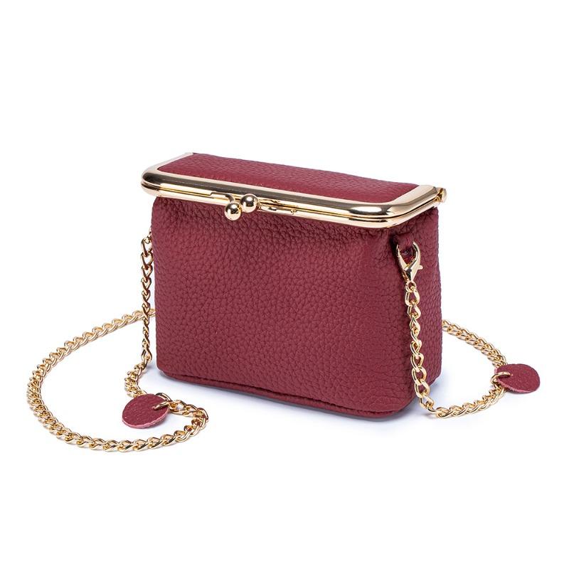 New fashion chain bag, simple and portable shoulder messenger bag, genuine leather multi-functional gold storage bag, large capacity