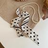 Retro Polka Dot Silk Scarf Necklace - Elegant Women's Accessory