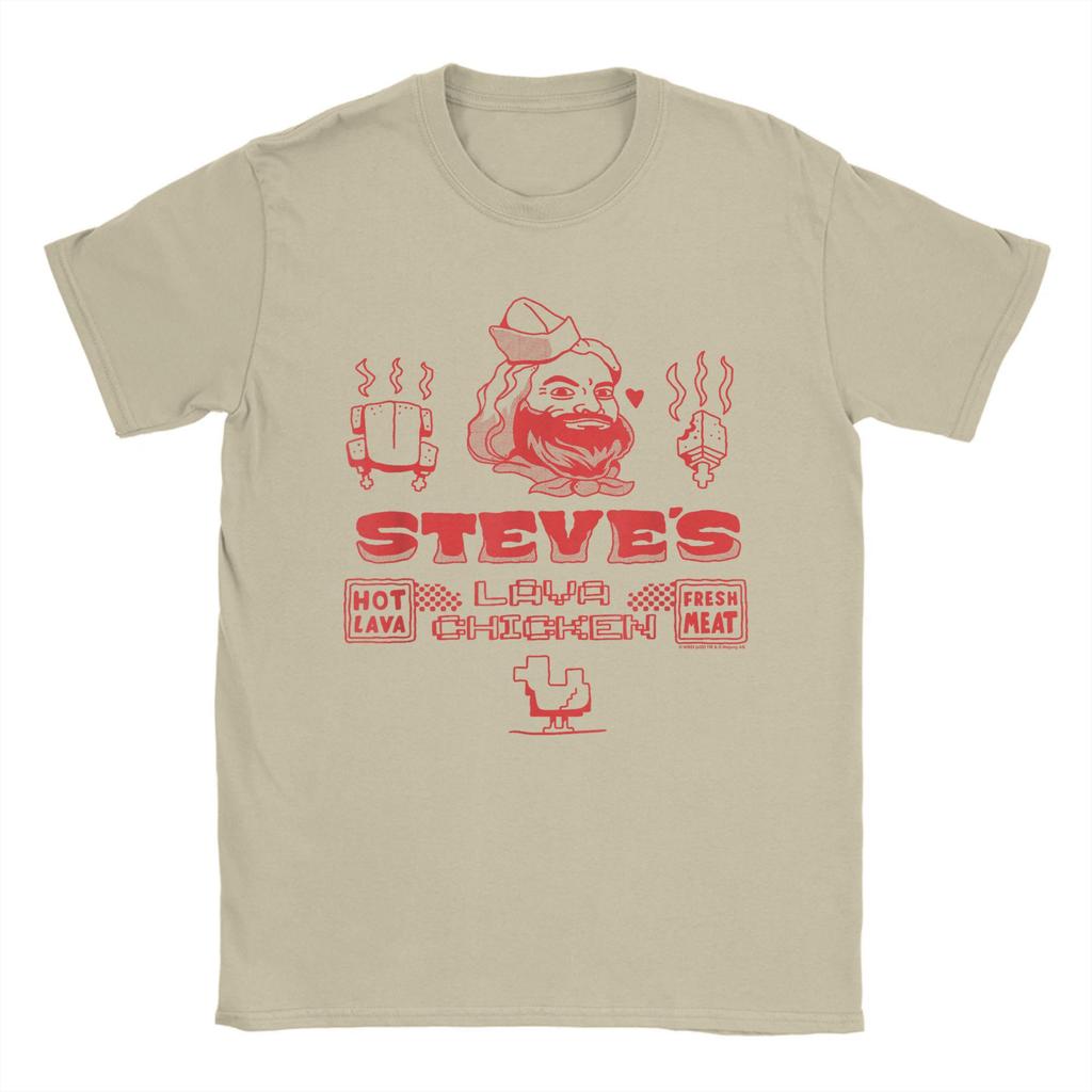 A M Movie Steve's Lava Chicken T-Shirt Men Restaurant Logo Funny Cotton Tee Shirt O Neck Short Sleeve T Shirt 4XL 5XL 6XL Tops