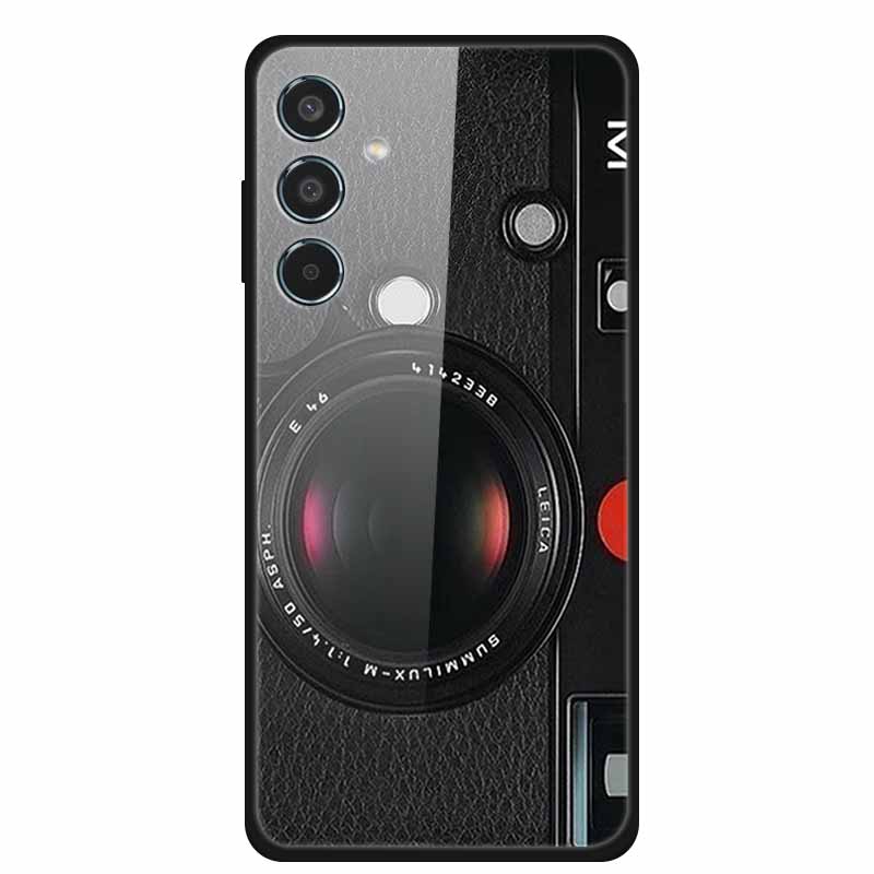 Glass Back Cover For Samsung Galaxy S24 FE Case S24FE Hard Tempered Glass Case For Samsung Galaxy M55 A16 Phone Case Soft Bumper