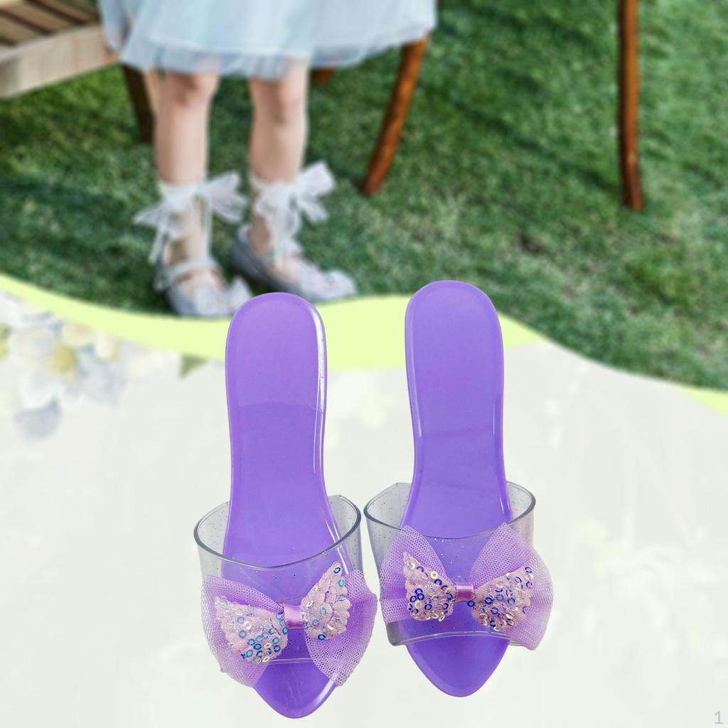 Princess Dress Up Shoes Jelly Sandals for Girls Beach Role Playing