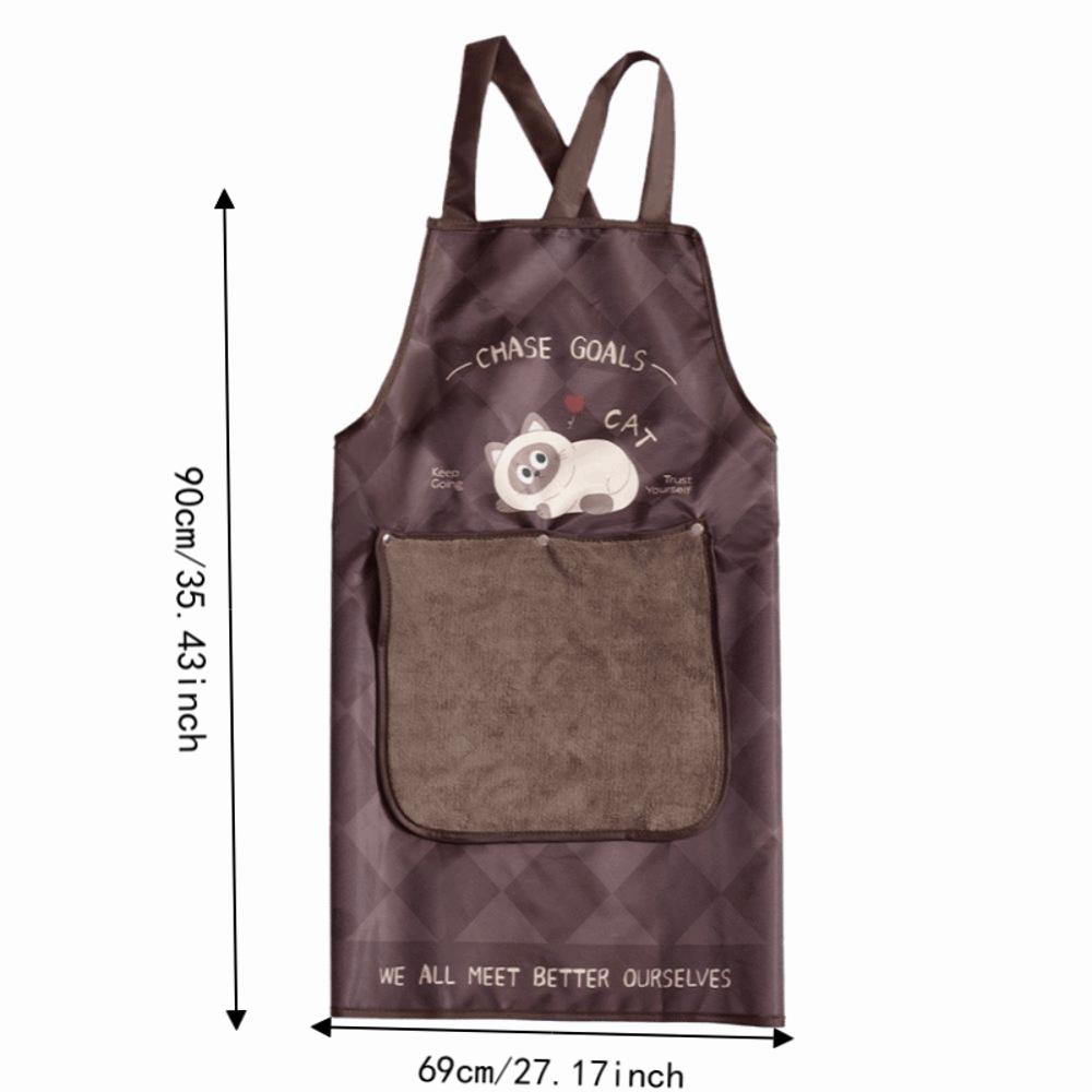 Detachable Hand Wipe Kitchen Oil Resistant Apron Dirt-Proof Catering Work Clothes  Home Use
