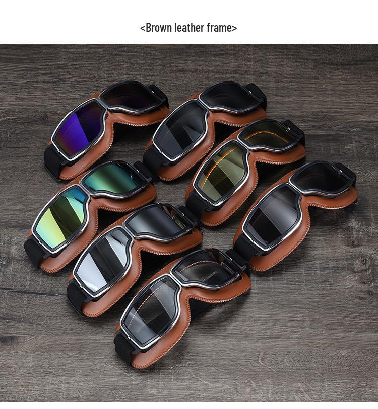 Trendy Retro Harley-Style Windproof Motorcycle Goggles with Sun Protection