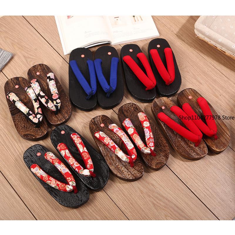 Fashion Japanese Traditional Geta Flat Bottom Unisex Wooden Paulownia Clog Man Woman Ninja Cosplay Shoes Flip Flop Summer Sandals 2025