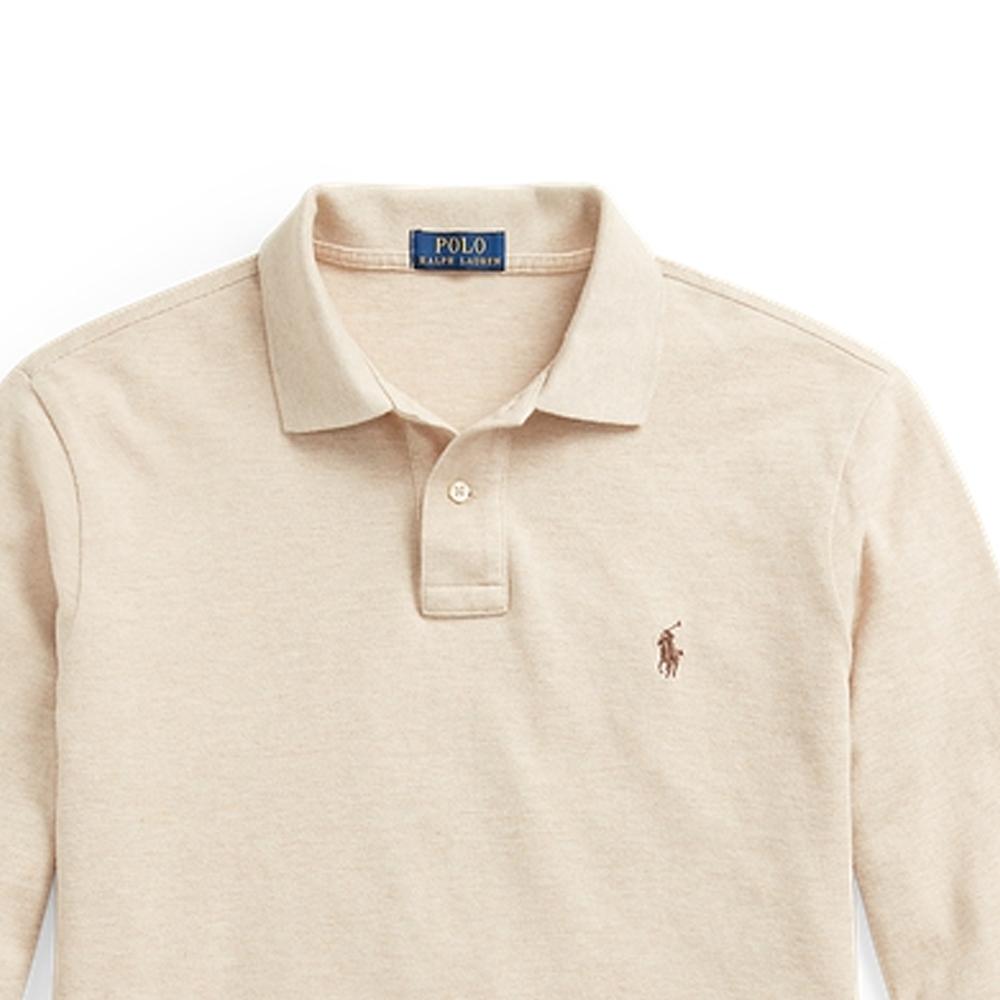 Polo Ralph Lauren FW23 Solid Color Small Pony Embroidered Slim Fit Long Sleeve Polo Shirt Unisex Polo Shirts Off-White MNPOKNI16822278-020