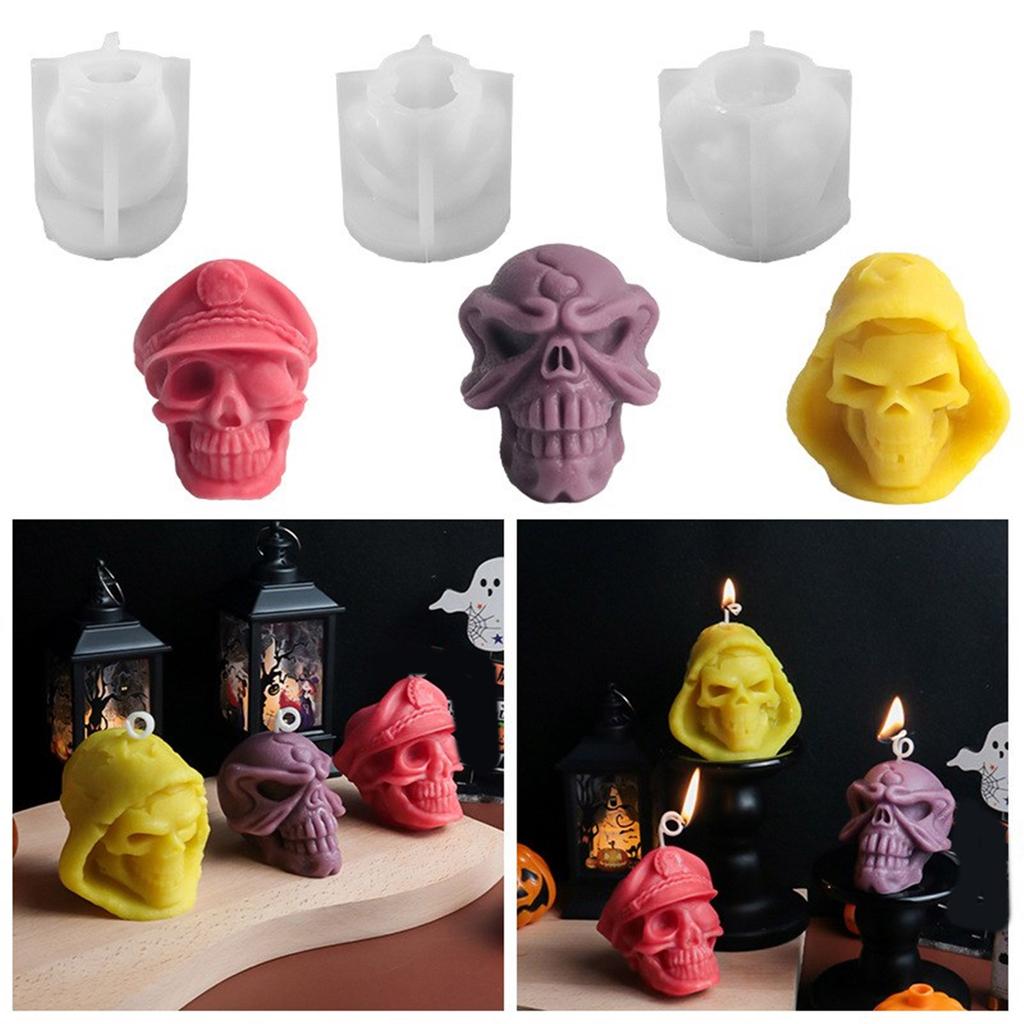 Multipurpose Halloween Skull Series Stylish Candle Mold Accessory Craft Supplies for Spooky Festive Decoration