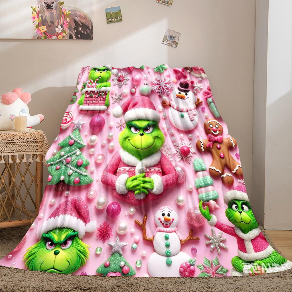 Christmas Gift Comedy Movie How the Grinch Stole Christmas blanket home warming, four season bed decoration sofa cover flannel throwing blanket K18