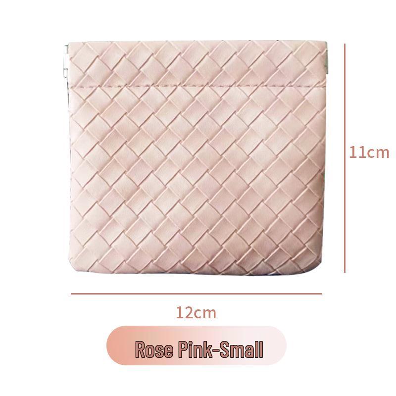 Portable Makeup Bag with Lipstick, Data Cable, Bluetooth Headset, Charger, and Key Storage; Automatic Closure Spring Sheet Design