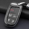 For Dodge Fiat Carbon Fiber Key Fob Chain Cover Case Grand Cherokee Renegade Compass MP Charger Challenger Durango Journey