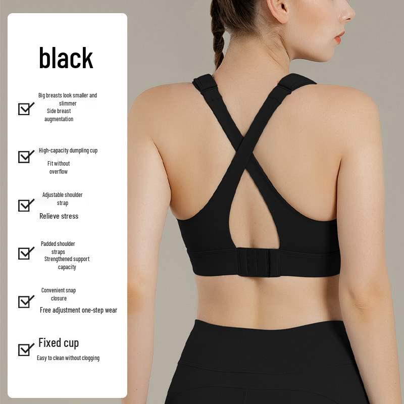 

Спортивный бюстгальтер больших размеров с защитой от ударов и регулируемыми бретелями - одежда для фитнеса и йоги для женщин S