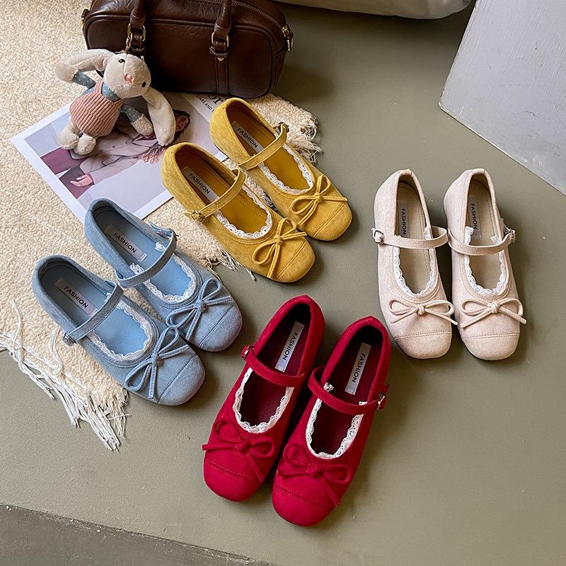 Sanfte und modische Mary Jane Schuhe erhöhen im Sommer Schleife leichter Mund Spitzenrand Schuhe