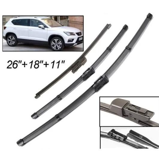 For Volkswagen Seat Ateca 2016-2020 26 + 18 + 11 Front and Rear Wipers Wipers