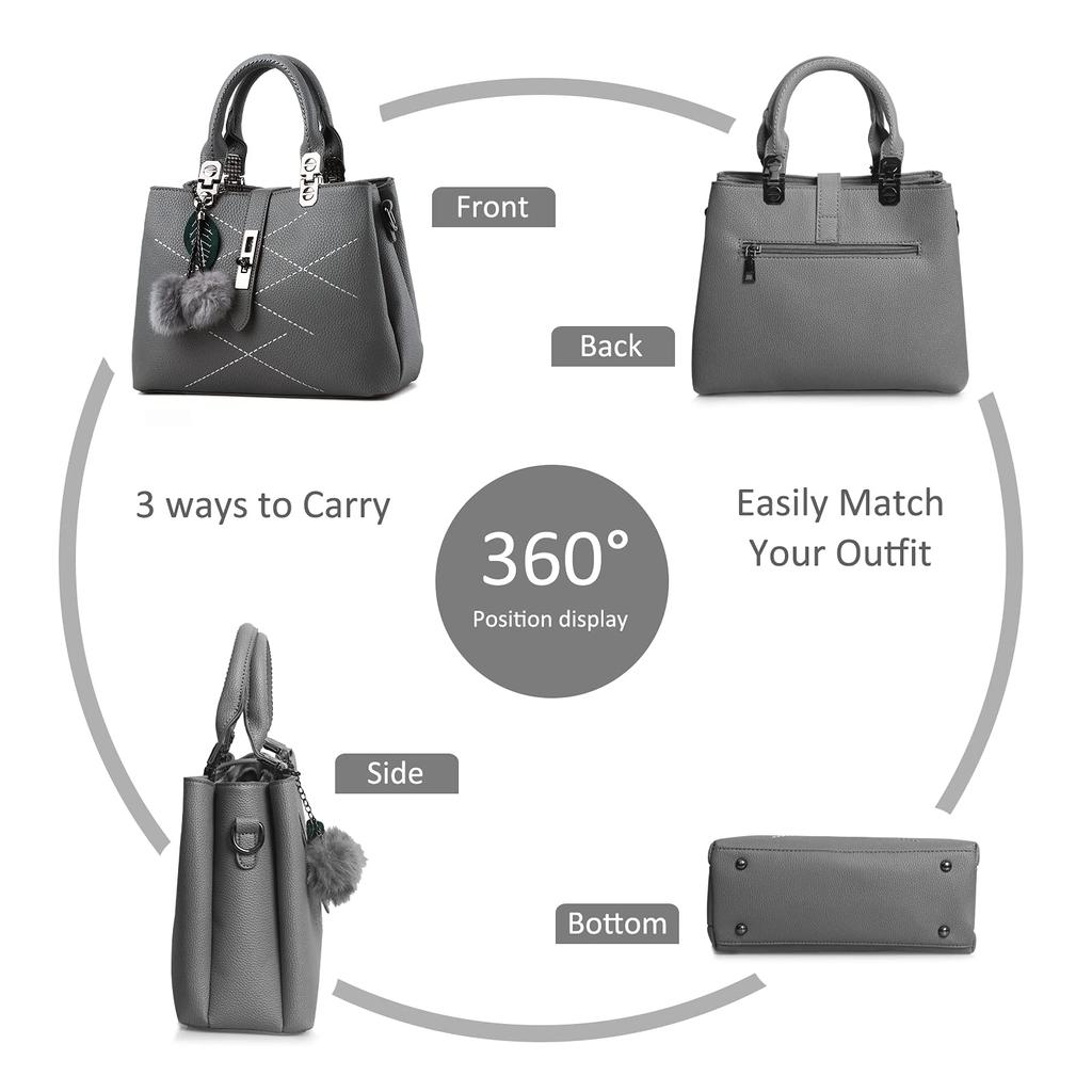 NICOLE & DORIS New Wave Packet Messenger Bag for Women (Gray)