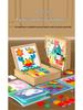 Double-Sided Wooden Magnetic Puzzle & Drawing Board: Tangram & Geometric Building Blocks for Kids' Education