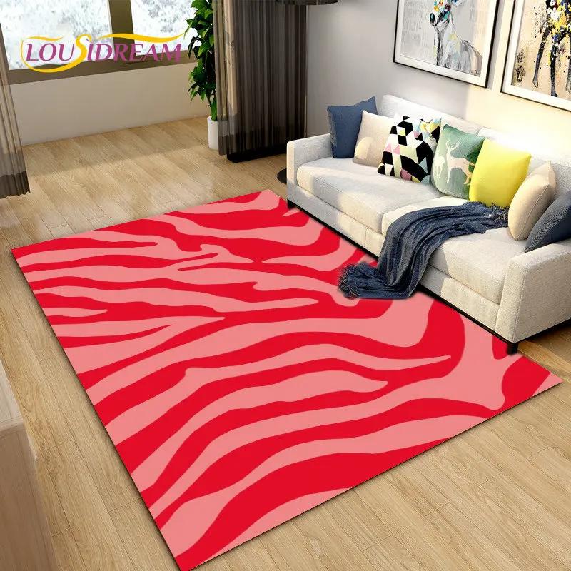 Tapis de Zone Grand Série Couleur 3D Motif Zèbre, Tapis pour Salon Chambre Cuisine Décoration Paillasson, Tapis de Sol Antidérapant