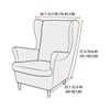 1seater Jacquard Wing Chair Cove with Seat Cushion Cover Elastic Wingback Armchair Slipcover Anti-Dirty Single Sofa Cover Home