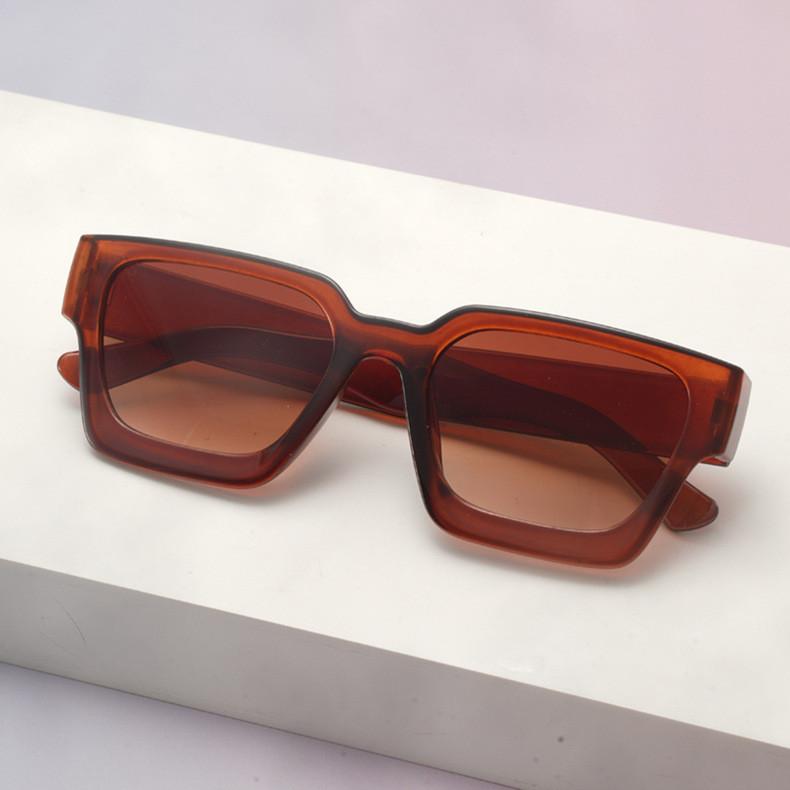 Minimalist Thick Frame Square Sunglasses With Uv400 For Fashionable Women And Men