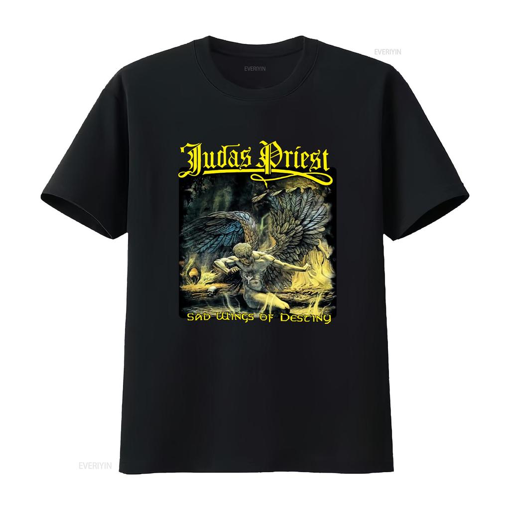 Judas Priest Sad Wings Heavy Metal Band T Shirt Rock Music Print vintage Washed Stylish graphic Comfortable homme Unisex