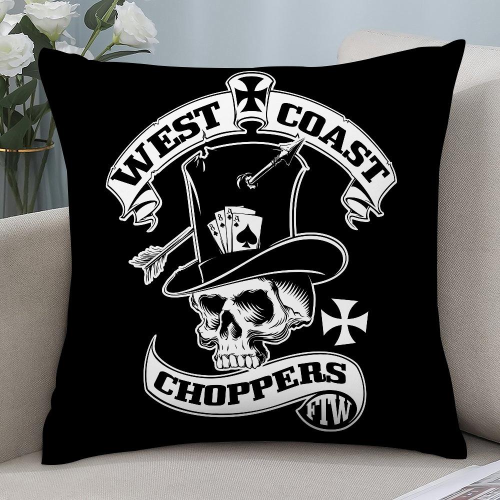 W-West Coast C-Choppers Pillow Case Short Plush Pillow Covers Sofa Decorative Gift Home Double-sided Printing Cushion Cover