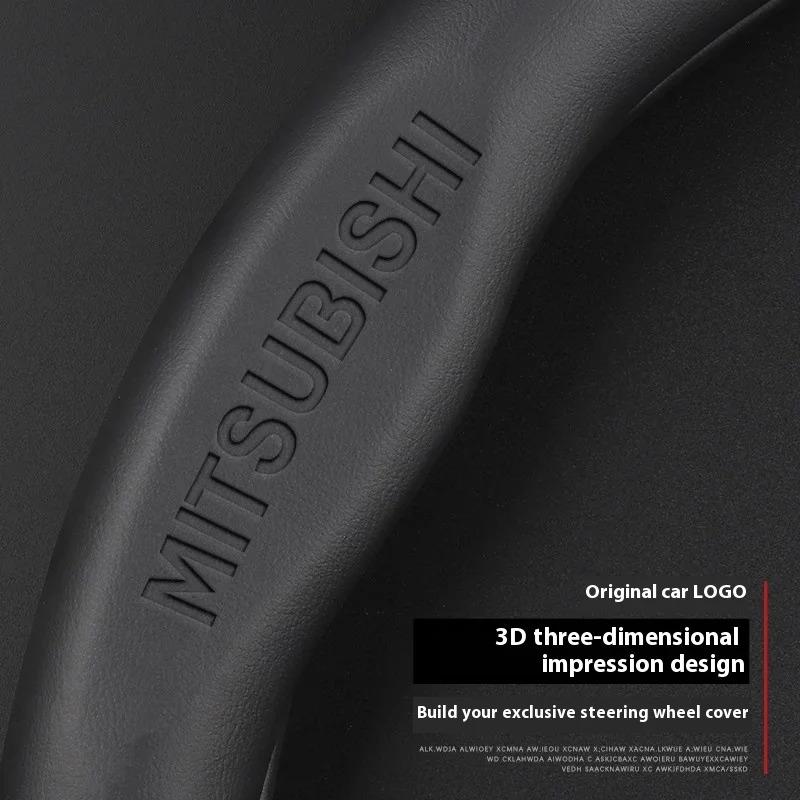 Car 3D Embossing Ventilate Steering Wheel Cover For Mitsubishi Outlander Pajero Asx Colt Lancer Evolution X L200 Triton RALLIART CK2