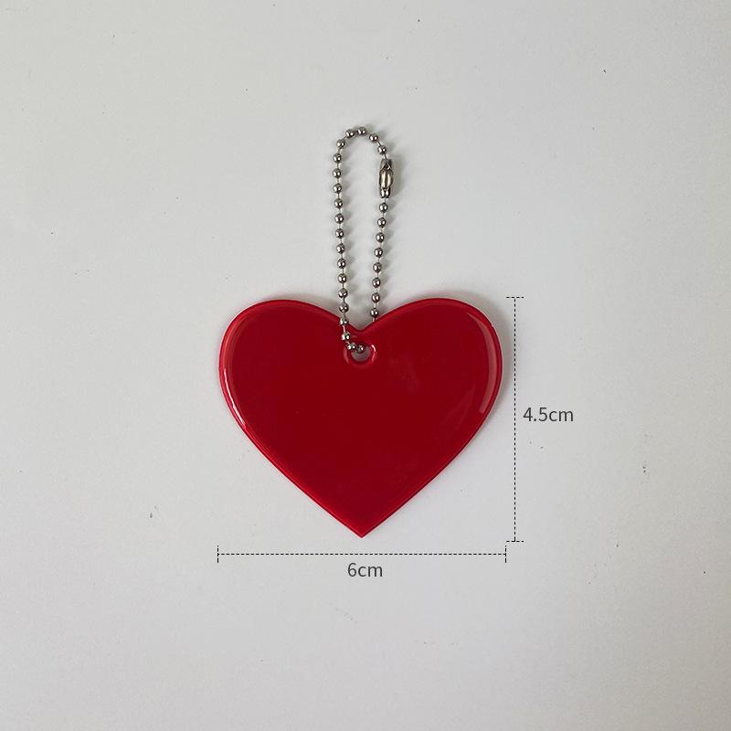 Milai Reflective Heart Pendant Keychain - Student Backpack Safety Ornament