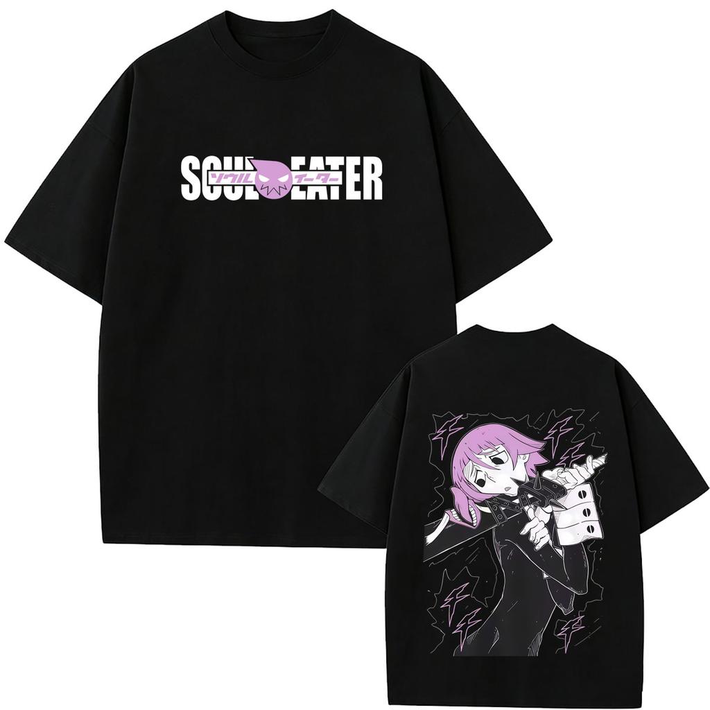 T-shirt Grafica Anime Soul Eater Crona Abbigliamento Uomo Vintage Manga Streetwear Moda Uomo Casual T-shirt Girocollo Oversize