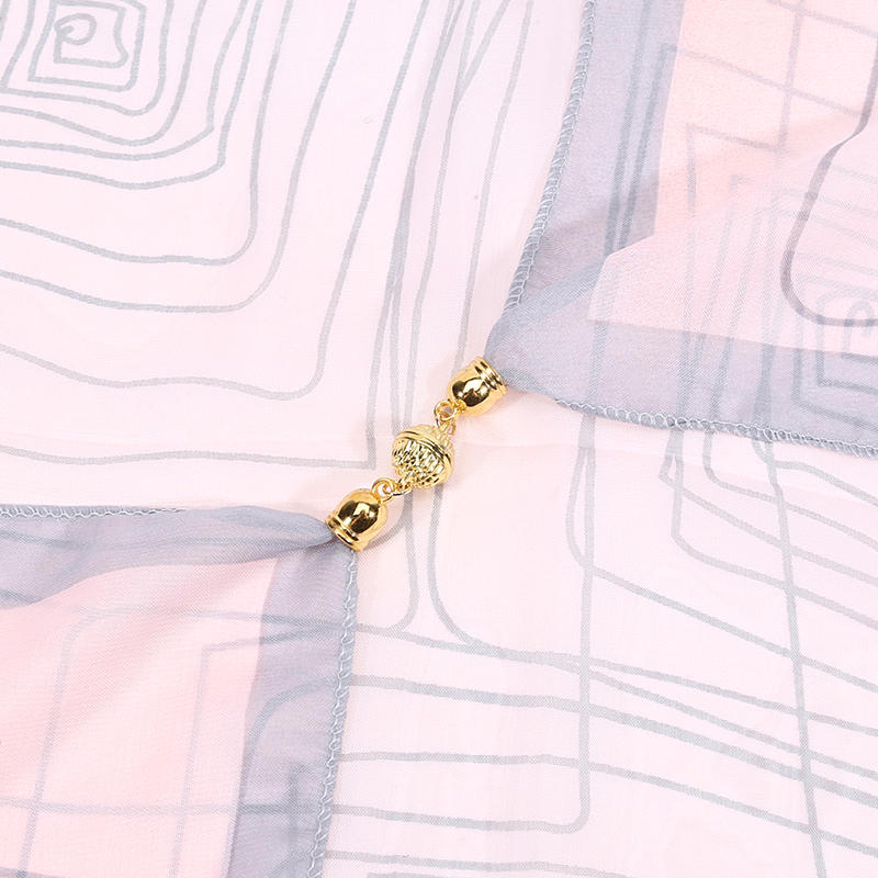 Warm Square Scarf Magnetic Buckle Triangular Silk Scarf Cotton Scarf Women's Spring Autumn and Winter Fashion Scarf