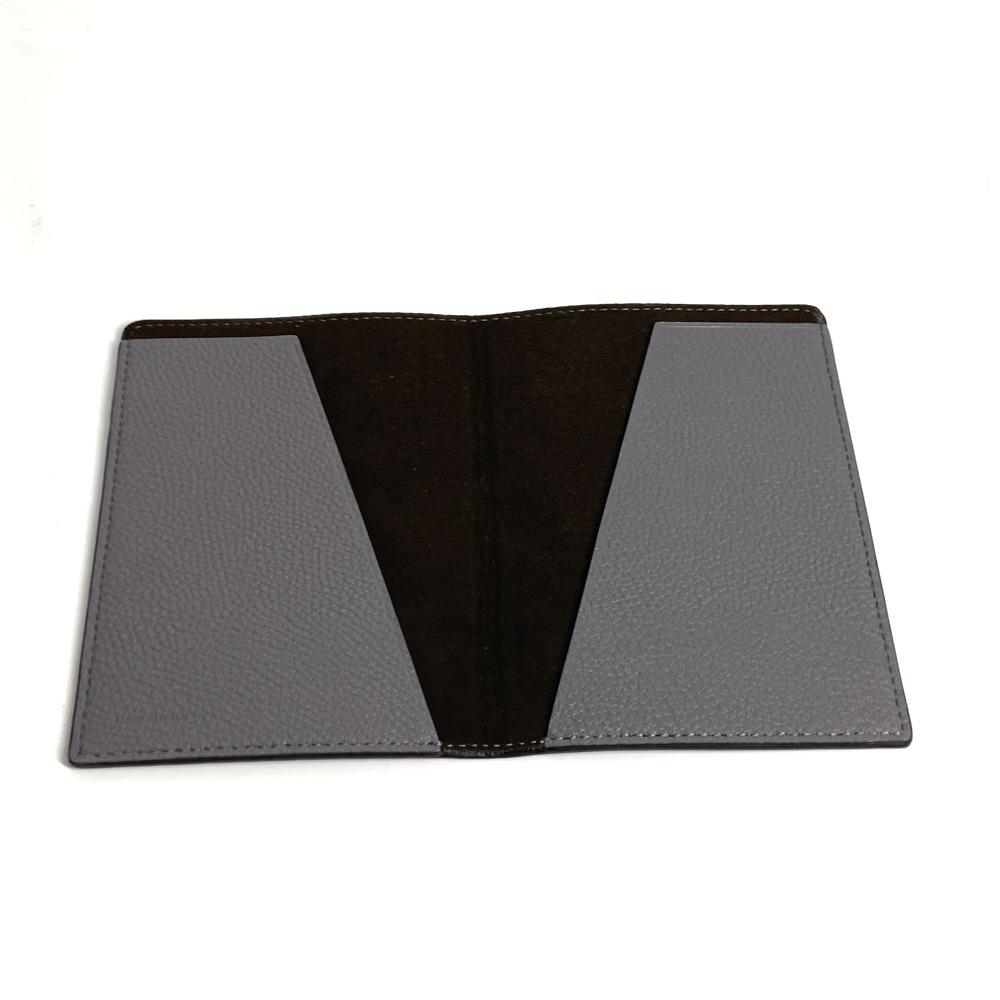 FENDI logo Cover Stationery passport case Leather gray
