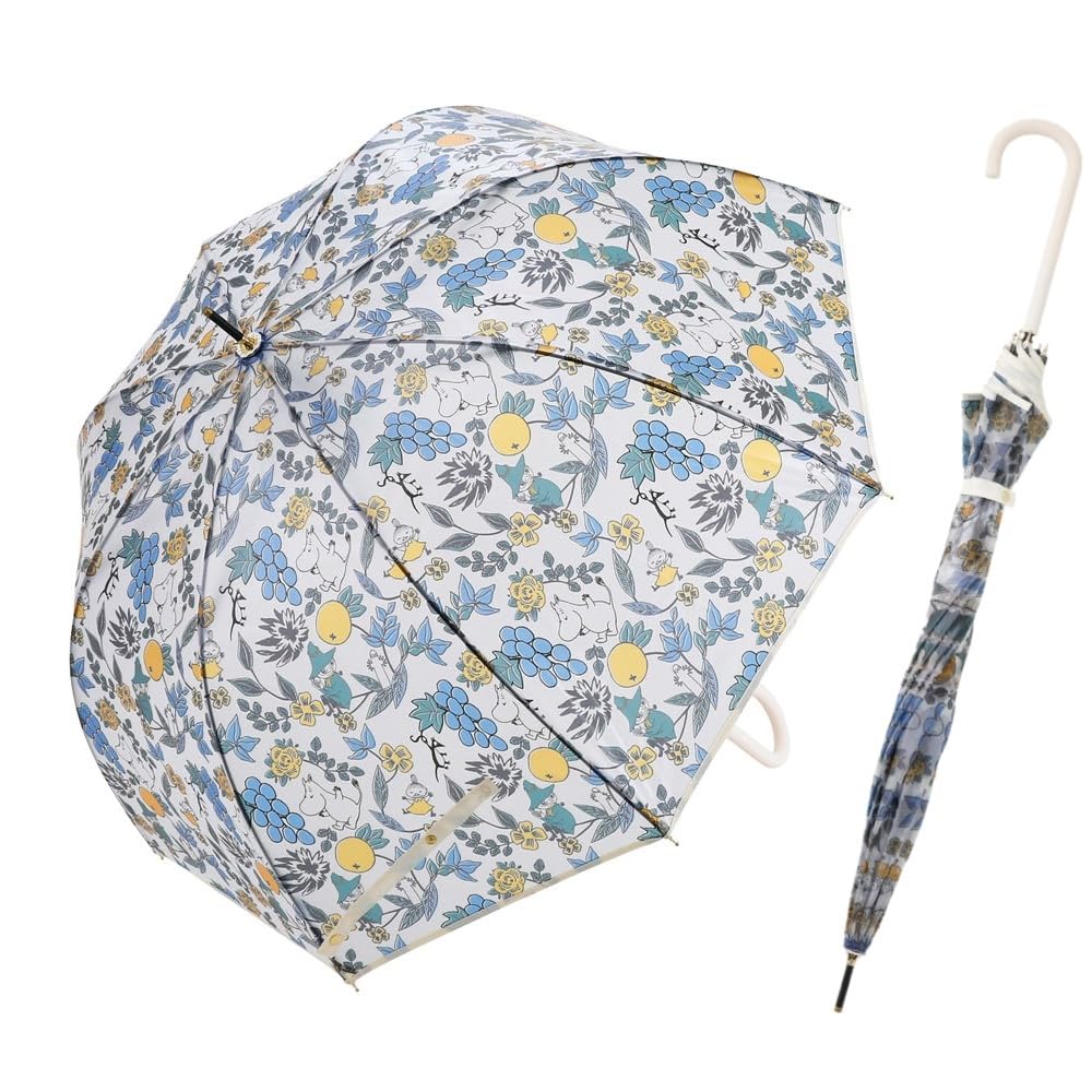 Ogawa [2025] Long Vinyl Umbrella, Moomin/Fruit Garden Design, 60cm, 8 Ribs, Jump-Style, 72074