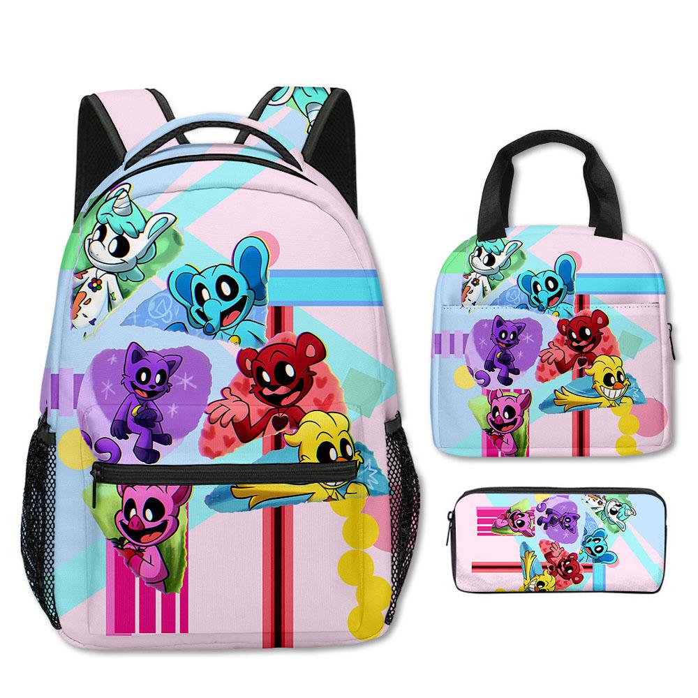 Haut de gamme Créatif Cool JoJo Aventure Merveilleuse Conception 3D 3 pièces/Ensemble élève Apprenant Sacs Quotidien Ordinateur Portable Sac à Dos Sac repas Pochette à Crayons