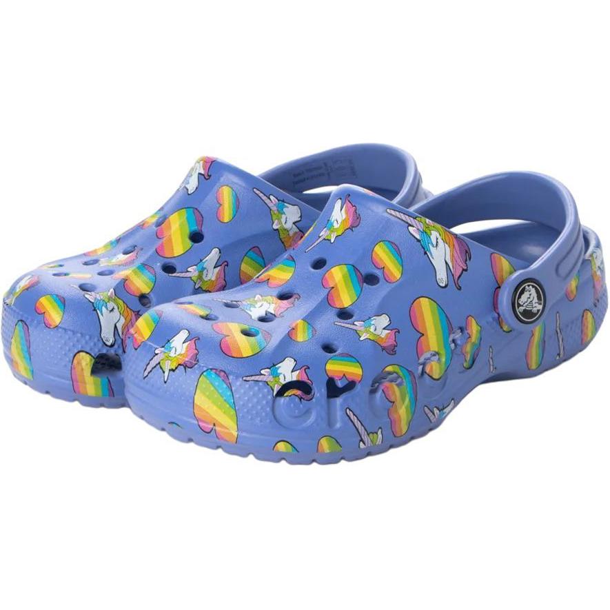 Crocs Baya Printed Clog K Comfortable Slip-Resistant Durable Low-Top Sandals Kids sandals Blue 207657-4RV