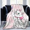 1PC Cartoon Marie Cat Butterfly Blanket, Seasonal Universal, Home Decoration, Throw, Quilt, Soft Flannel Throw Blanket, Versatile & Cozy for