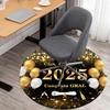 1pc Class Of 2025 Congrats GRAD Round Chair Mat Area Rug - Non-Slip, Floor Mat for Office, Bedroom, and Indoor Decor -1002268