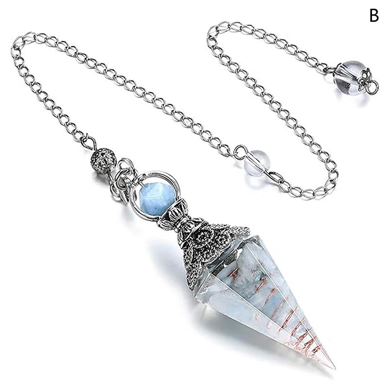 Natural 7 Chakra Healing Crystals Pendulum For Dowsing Divination Quartz Stone Pendulums Antique Reiki Pendant Jewelry