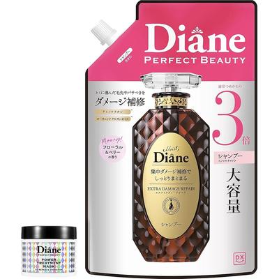 Diane Power Treatment Shampoo Extra Damage Repair 1000ml Floral & Berry Scent with Mini Mask 50g