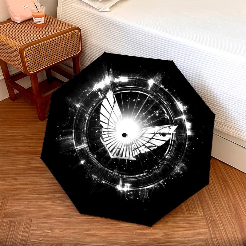 Shiny Wings  pattern, automatic folding umbrella, portable and foldable design, 8 ribs, a Christmas or birthday gift.