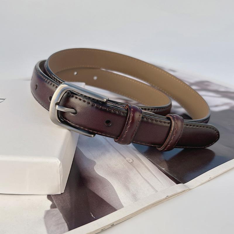 Leather Belt Ladies Cowhide Belt Retro Casual Belt Women'S Belt