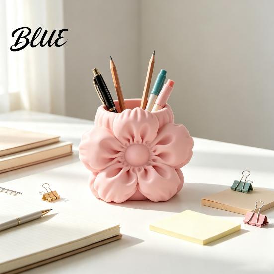 Office Supplies Holder Flower Shape Pen Holder 3D Printing Stand Durable PLA Storage Back to School Gift Case Desktop Organizer for Pencils Markers