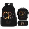 Digital Printing Football Star Messi Peripheral Schoolbag Animation Cartoon Backpack Three-Piece Set