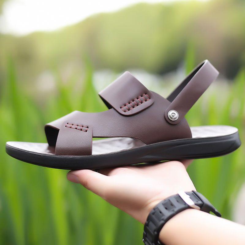 37-47 Summer Wear-resistant Dual-purpose Sandals Men's Waterproof Soft-soled Slippers Outer Wear Beach Shoes