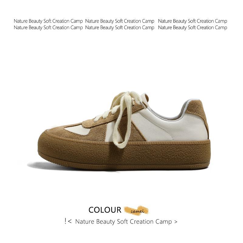 Natural Roll Thick Baseplate Shoes New Small Height Increase Versatile Casual Sports Shoes Retro