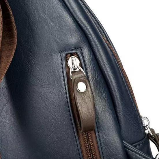 Men Sling Backpack Retro Faux Leather Chest Bag Crossbody Purse with Adjustable Shoulder Strap for Commuting Travel Daily Errands