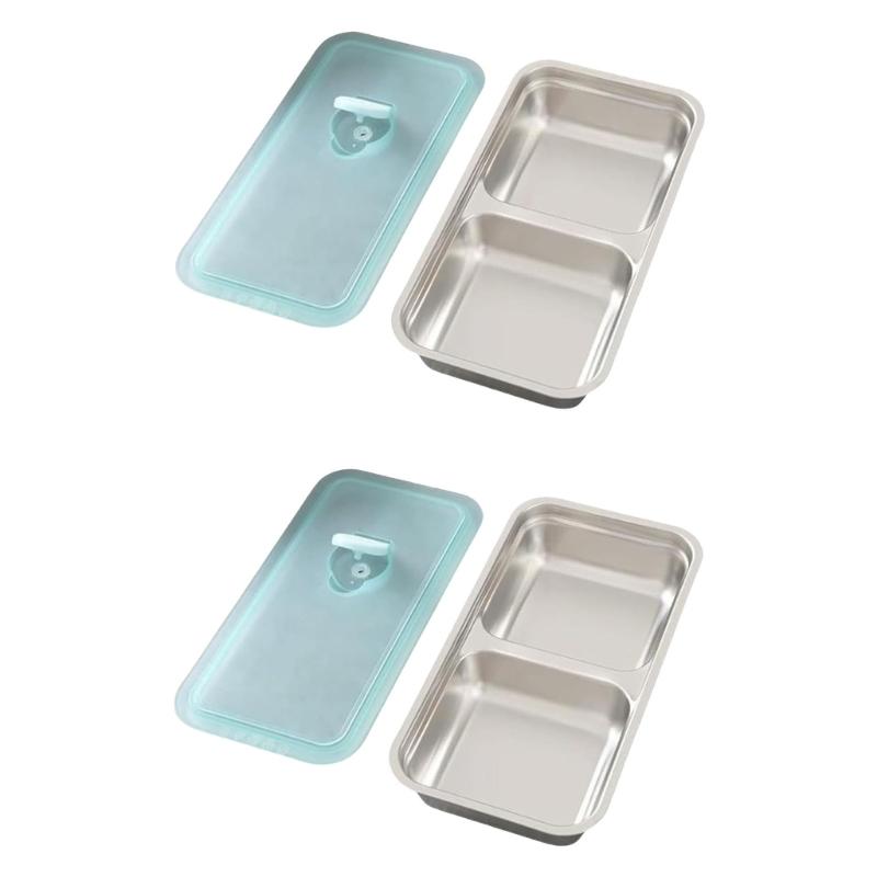 Condiment Container Food Serving Platter Double Compartment Lunch Box Serving Tray Food Storage Meal Prep Container